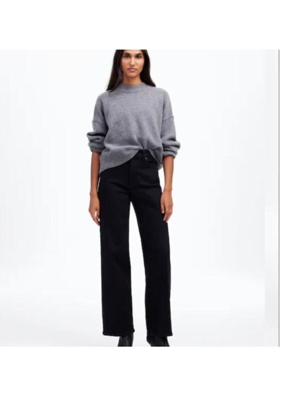 Madewell Womens Perfect Vintage Wide-Leg Jeans 31Tall Black Minimalist Casual